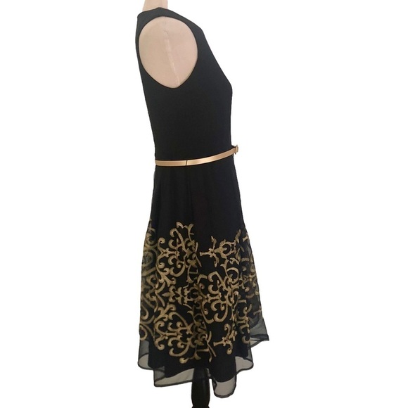 R&K Black Dress with Gold Embroidery - Picture 6 of 15